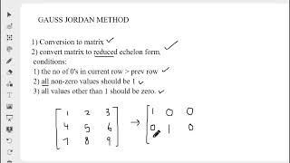 GAUSS JORDAN METHOD (PART 1)
