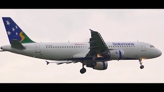 RARE ● Solomon Airlines Airbus A320-200 - Landing at Melbourne Airport (H4-BUS)