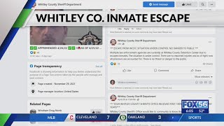 Whitley Co. inmate escape