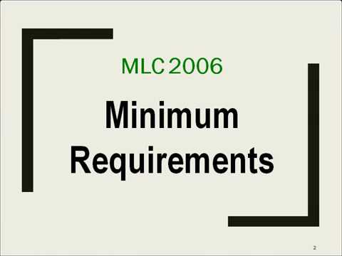 Module 2 MLC 2006 Minimum Requirements - YouTube