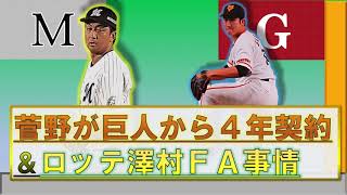 【メジャー情報】『菅野智之』巨人が４年契約を提示！しかしMLBはそれ以上の大型契約か！？さらにロッテ澤村拓一の海外FA事情もチェック！！