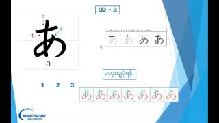 hiragana あ ရေးနည်း