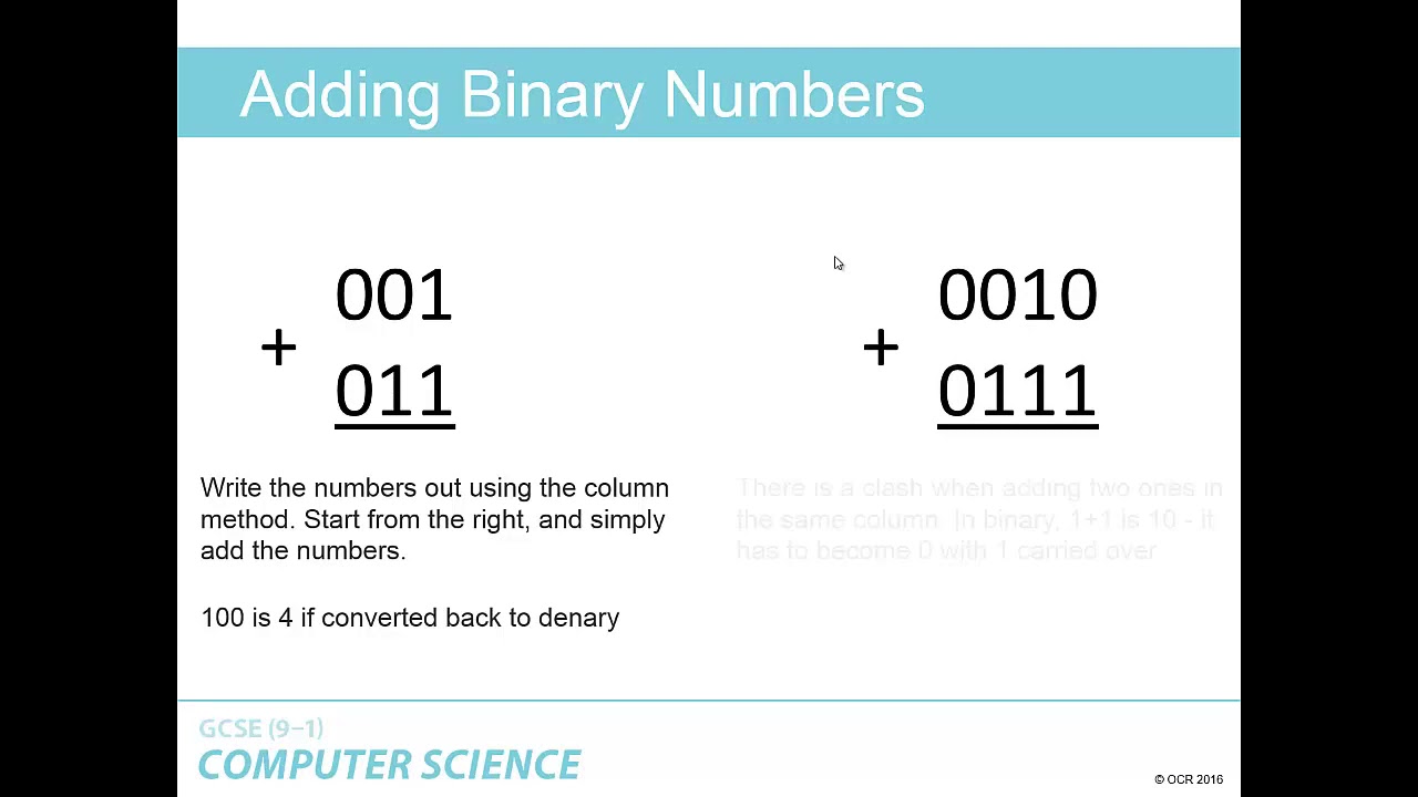Adding Binary Numbers Youtube