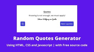How to create random quotes generator using HTML,CSS and Javascript | Tutorial for beginners.