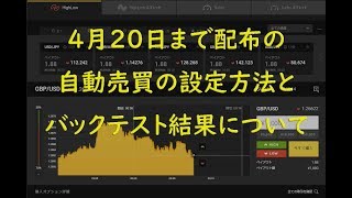 （４月２０日まで配布）ハイロー自動売買の設定方法とバックテスト結果について