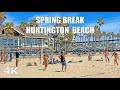 Spring Break Huntington Beach, Orange County California USA - Travel walking tour - 2021 - 4K