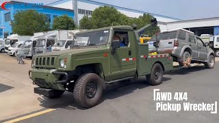 Dongfeng Warrior Off Road, 4x4 AWD All Wheel Drive Pickup Wrecker with Extendable Crane #towinglife