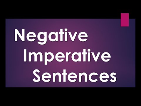 What is negative imperative sentence?