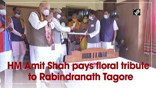 HM Amit Shah pays floral tribute to Rabindranath Tagore