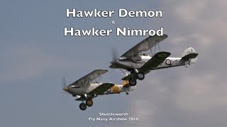 Hawker Demon \u0026 Hawker Nimrod - Shuttleworth Fly Navy Airshow 2018