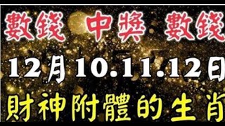 12月10.11.12日 財神附體，財運起飛，中獎數錢忙！| 星座生肖