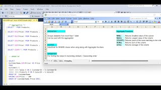 Hands on SQL? Group by ? Having? Order By? Aggregation (MIN, MAX, SUM, AVG, COUNT) complete queries.