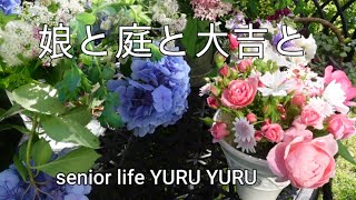 【60代シニアライフ】庭で過ごす夏の午後、フライパンで作るプリン、直売所で買い出し、手作りジャム3種、娘への花束、