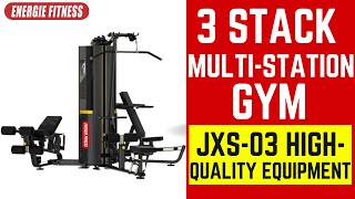 Complete Body Workout Home Gym | 3 Station Multi Gym |  FIT 3 MULTI STATION | Energie Fitness