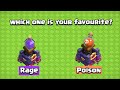 poison spell tower vs rage spell tower clash of clans