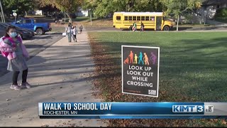 National walk to school day: Elton Hills Elementary School