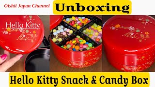 #shorts ASMR || UNBOXING HELLO KITTY SNACK BOX || FILLING PLATTER BOX WITH MARBLE CANDIES AND CHOCO