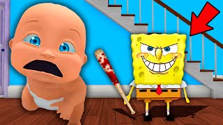 Baby RUNS from EVIL SPONGEBOB!