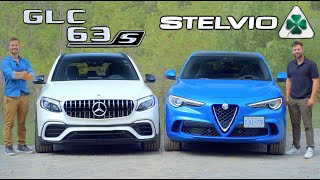 2019 Alfa Romeo Stelvio Quadrifoglio vs Mercedes-AMG GLC 63S // $100,000 Savage SUVs Face Off