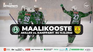 Maalikooste bandyliigan ottelusta Akilles - Kampparit 11.12.2022