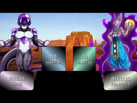 BLACK FRIEZA VS BEERUS POWER LEVEL - YouTube