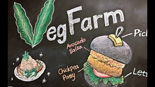 手繪黑板｜蔬食餐廳壁畫 Chalkboard Mural for Vegan Restaurant