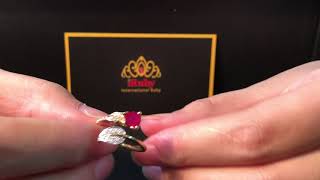 Nhẫn nữ ruby Facet bông hồng - art ring for women- IRUBY