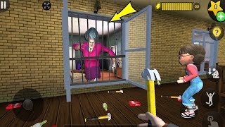 Scary Teacher 3D - with nick and tani troll Miss T fell face down-gameplay part 4128 #scaryteacher3d