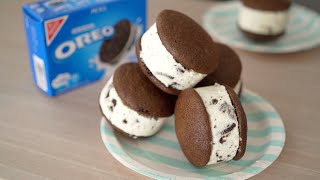 Oreo Cheesecake Ice Cream Sandwiches まあるいオレオチーズケーキアイスクリームサンド