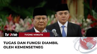 Prabowo Resmi Bubarkan Sekretariat Kabinet | tvOne Minute