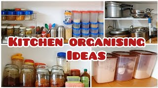 kitchen organising tips.నా కిచెన్ లో షెల్ఫ్ ని చిన్న టిప్స్ తో ఇలా సర్దుకున్నాను.@saimounika9507