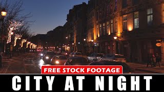 Footage of City Street at Night in Montreal, Canada – Free Stock Footage