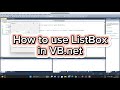 How to use ListBox in VB.net