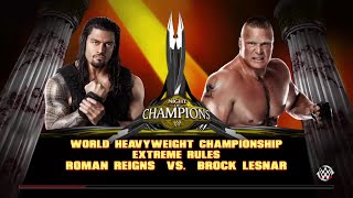 WWE 2K15- Brock lesnar vs Roman Reigns No DQ Match For World Heavyweight championship 2015 (PS4)