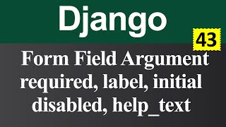 Form Field Argument in Django (Hindi)