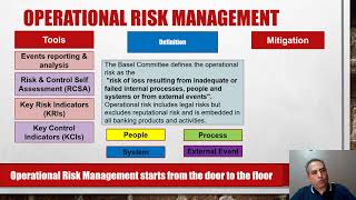 Operational Risk management إدارة مخاطر التشغيل /العمليات