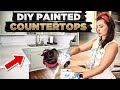 HOW TO TRANSFORM COUNTERTOPS FOR UNDER $200 | TUTORIAL | PAINTED MARBLE EPOXY FINISH