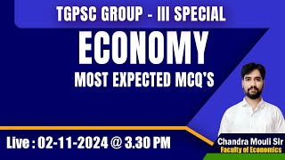 MOST EXPECTED ECONOMY MCQ'S - INDIAN ECONOMY  #amruthaias #Appsc #TGPSC #chandramoulisir