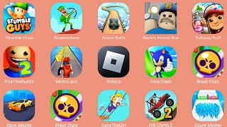 Roblox,Barry's Prison Run,Kick The Buddy,Stumble Guys,Going Balls,Subway Surf,Metroland,Race Master