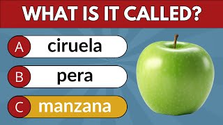 SPANISH LANGUAGE QUIZ ✅ Beginner level A1 // Can you name these fruits and vegetables in Spanish?