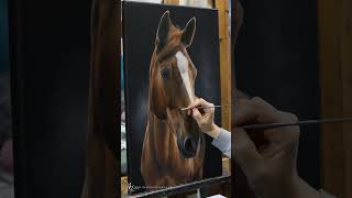 Cheval alezan - deuxième couche peinture à l'huile par Marion Tubiana