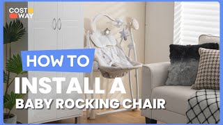 How to Install the Electric Foldable Baby Rocking Chair | BC10089 #costway #howto