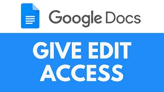 How To Give Edit Access in Google Docs | Share Editing Rights | Google Docs Tutorial