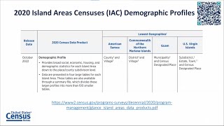 Accessing 2020 Island Areas Censuses (IAC) Demographic Profiles on data.census.gov