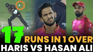 17 Runs in One Over | M Haris vs Hasan Ali | Peshawar vs Islamabad | Match 12 | HBL PSL 8 | MI2A