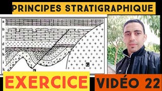 exercice principes stratigraphiques géologie  1BAC vidéo 22