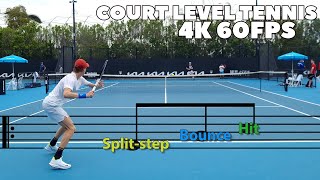 Jannik Sinner Rhythm Audio Cues 🔊💃🏻 for better Timing | Split-Step, Bounce \u0026 Hit cues at Court Level