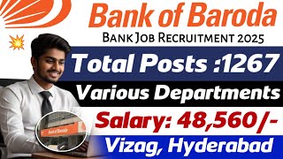 Bank Of Baroda 1267 Recruitment 2025 || Bank Job Openings 2025 || Private Bank Jobs