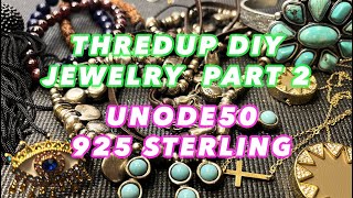 THREDUP DIY JEWELRY JAR Unboxing PART 2 -  5 LBS MYSTERY JEWELRY -  UNODE50, KURT GEIGER, 925, CRAFT