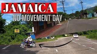 NO MOVEMENT DAY IN JAMAICA , DRIVING FROM MOUNTAINSIDE TO VINEYARD MAIN ROAD , ST.ELIZABETH
